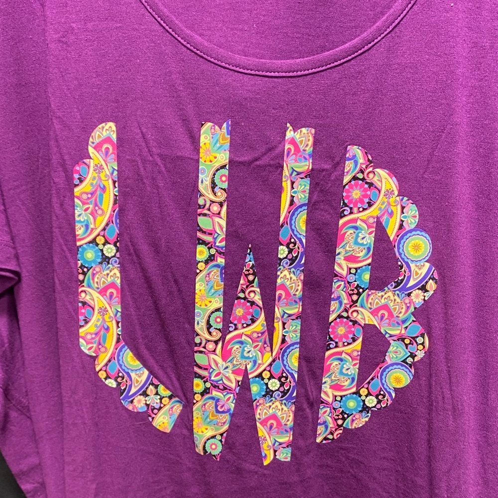Roaman's size 4X bundle lot of 4monogram Tops LWB stretch‎ comfy floral paisley - Picture 4 of 6
